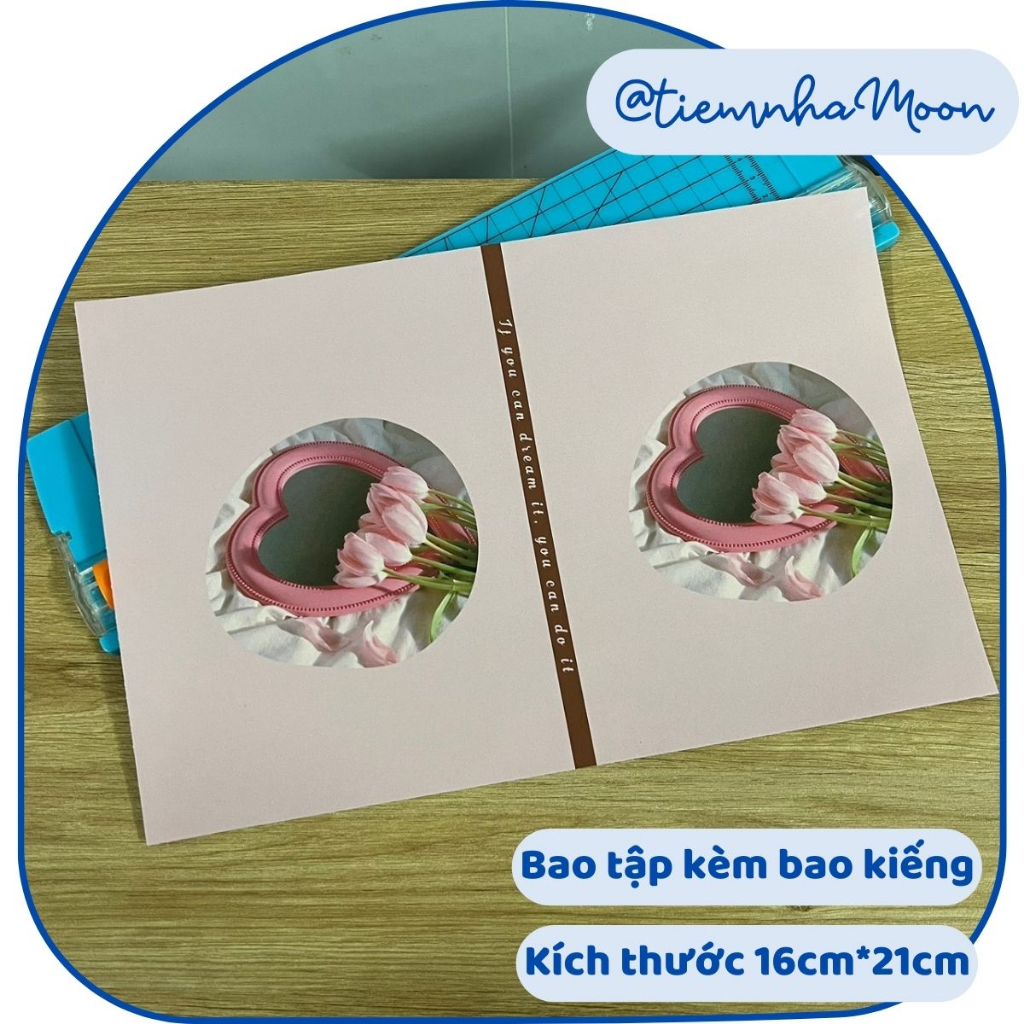 TULIP MẪU 2 - BAO TẬP KHỔ NHỎ 16cm*21cm - BÌA BAO TẬP A5 CÓ SẴN BAO KÍNH - IN NHÃN MIỄN PHÍ