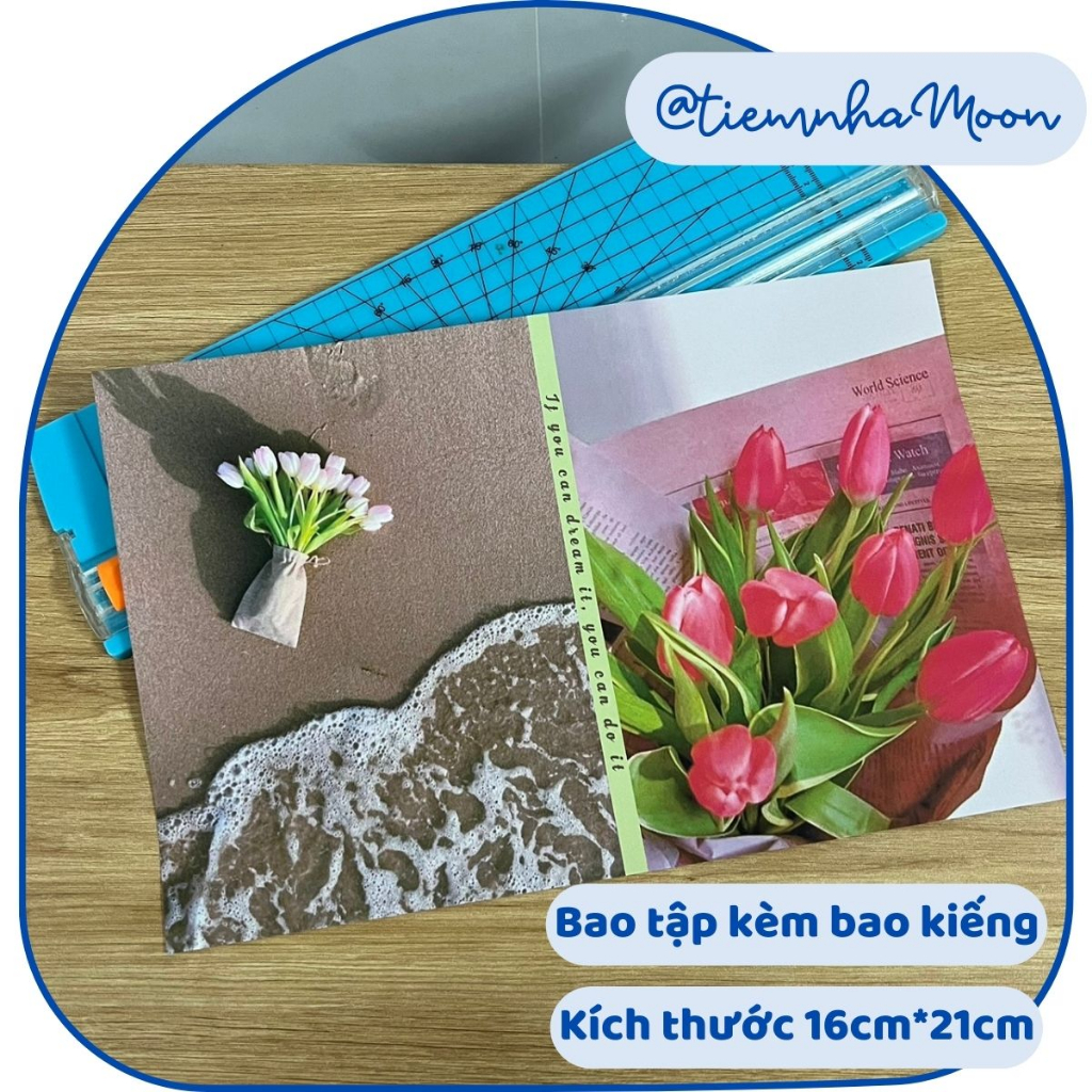 BAO TẬP KHỔ NHỎ 16cm*21cm - BÌA BAO TẬP A5 CÓ SẴN BAO KÍNH - IN NHÃN MIỄN PHÍ