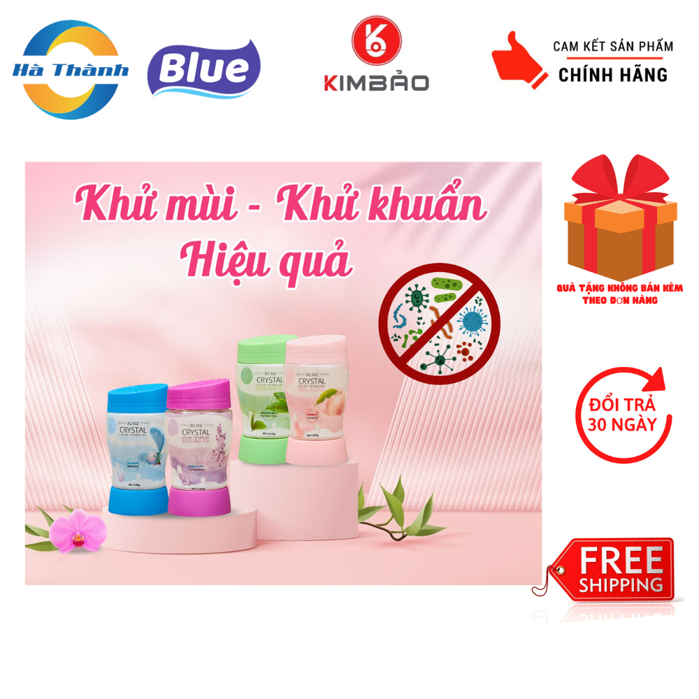 Sáp thơm khử mùi Blue Hàn Quốc 220G - Dạng hạt pha lê, có đèn LED, thơm phòng và ô tô