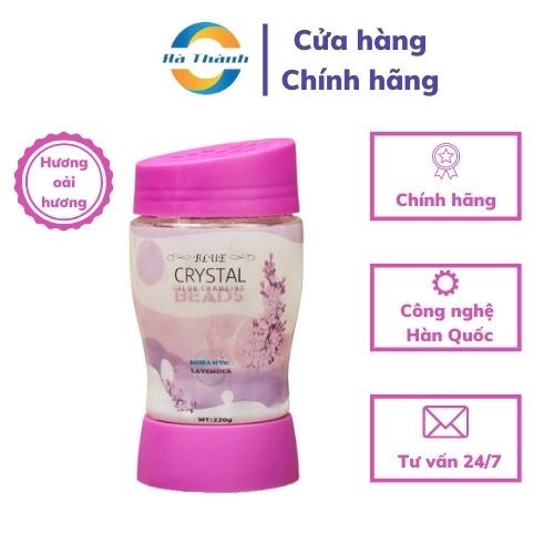 Sáp thơm khử mùi Blue Hàn Quốc 220G - Dạng hạt pha lê, có đèn LED, thơm phòng và ô tô
