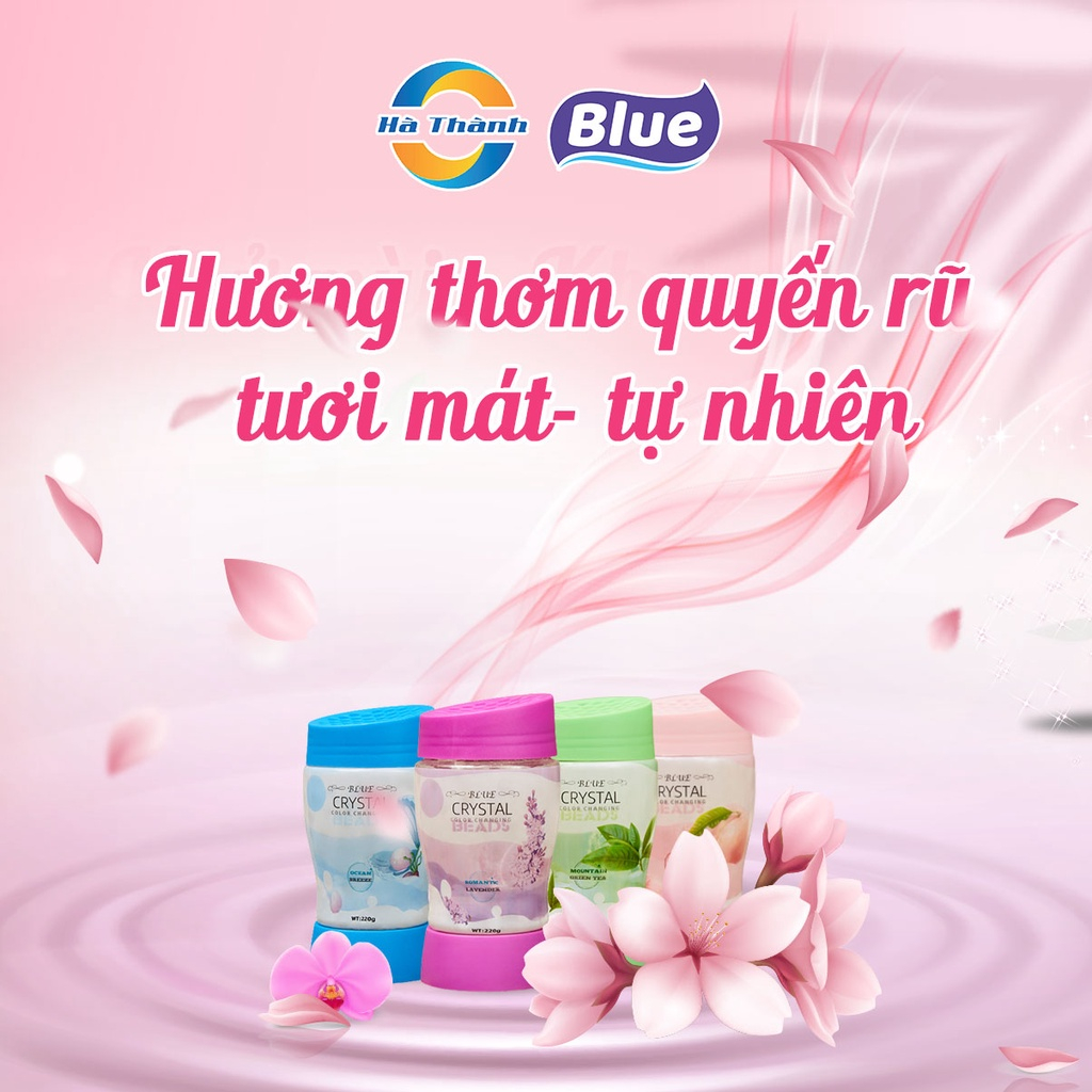 Sáp thơm khử mùi Blue Hàn Quốc 220G - Dạng hạt pha lê, có đèn LED, thơm phòng và ô tô