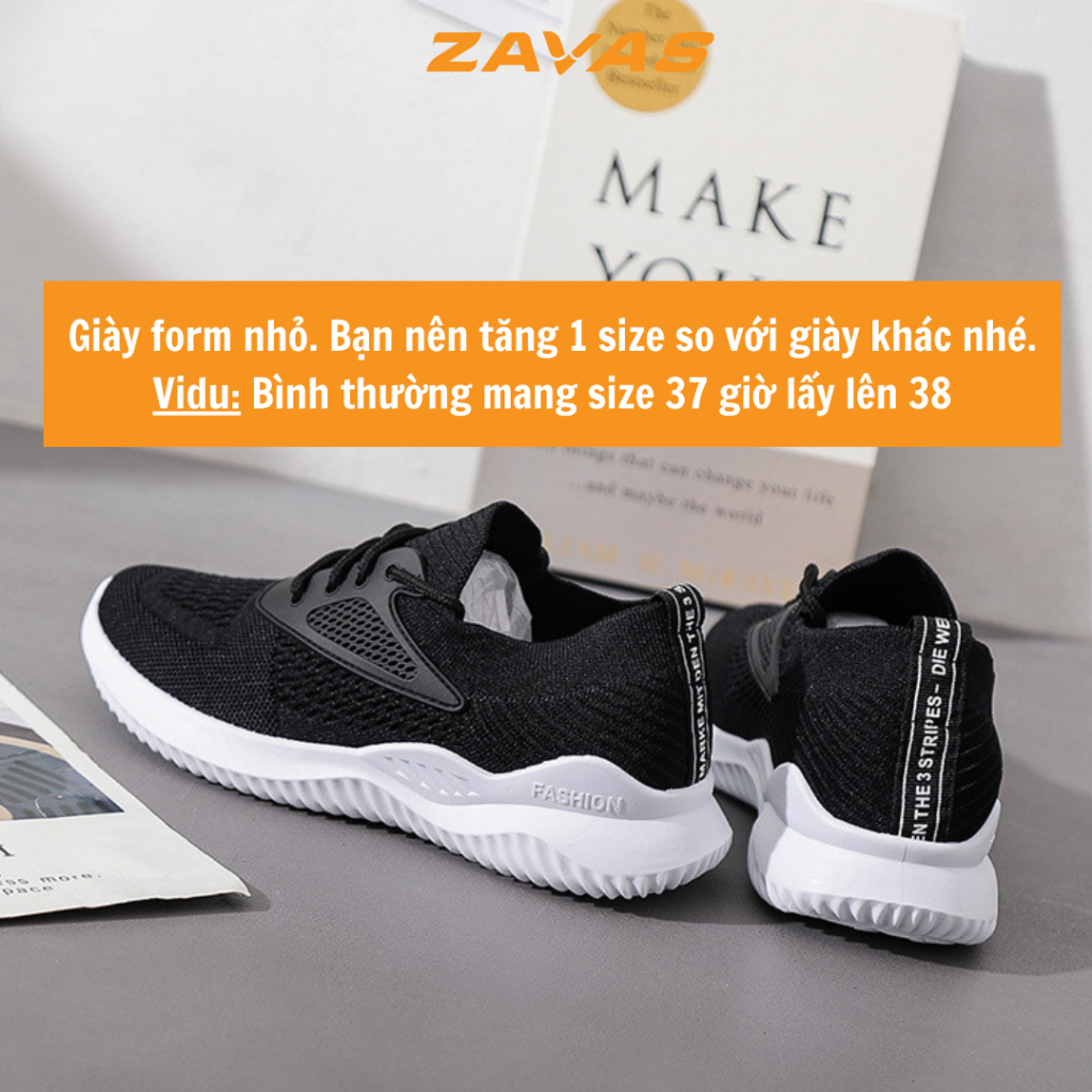 Giày thể thao sneaker nữ ZAVAS đế êm nhẹ giày xỏ vào là đi, lưới dày thoáng khí - S393