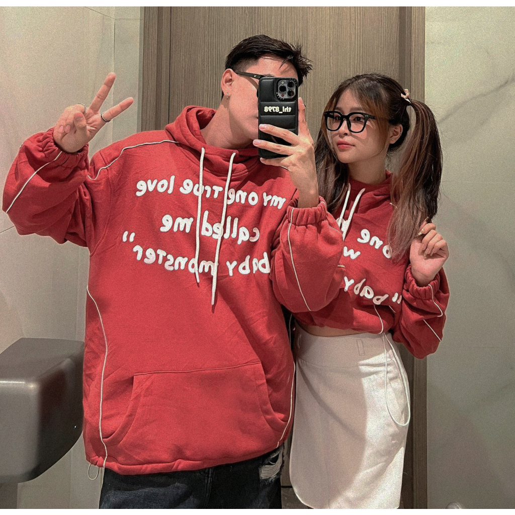 Áo hoodie nỉ nam nữ đơn giản thoải mái in nổi chữ Baby Monster thiết kế WHENIMNASTY