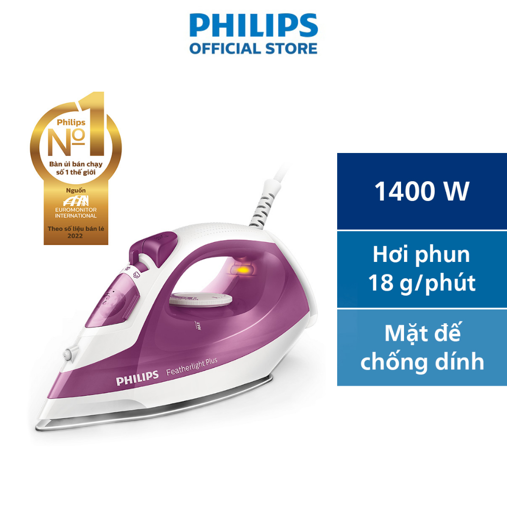 Bàn ủi hơi nước Philips GC1426/39 - Hàng chính hãng:Chính hãng