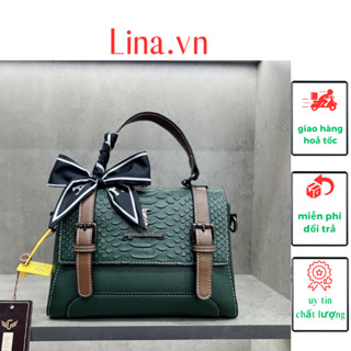 Túi xách nữ cầm tay, đeo chéo Bailinniao B2Xanh size 22