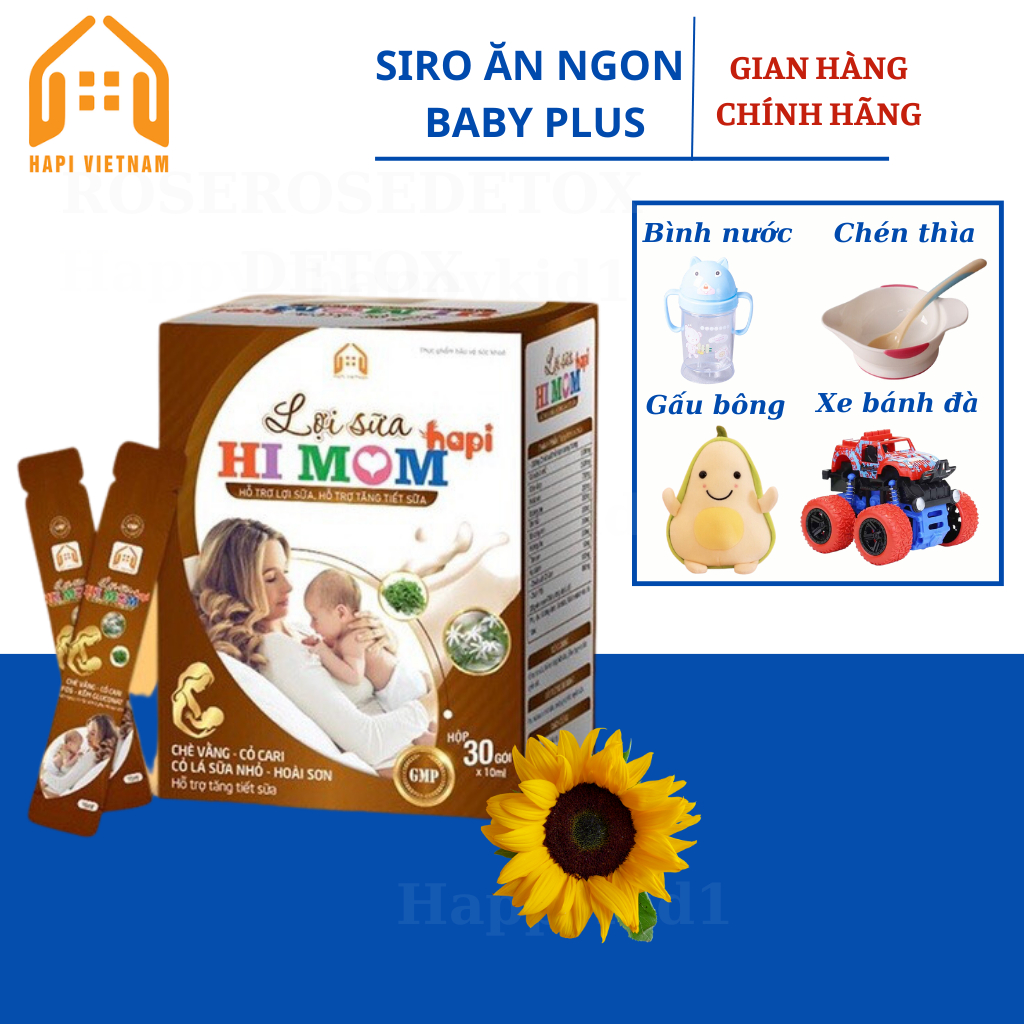 Lợi Sữa Hi Mom Happi Gọi Sữa Về,Mát Sữa ,Thông Tắc Tuyến Sữa,Có Chè Vằng,Cỏ Sữa tốt Cho Mẹ Sau Sinh Đang Cho Bé Ti