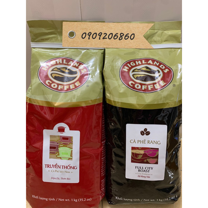 Cà phê Highland Truyền thống 1KG/ Cà phê nguyên hạt Full City Roast 1KG