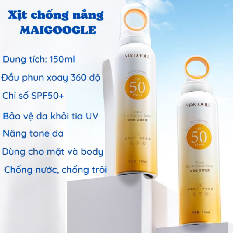 Xịt chống nắng maigoole 150ml