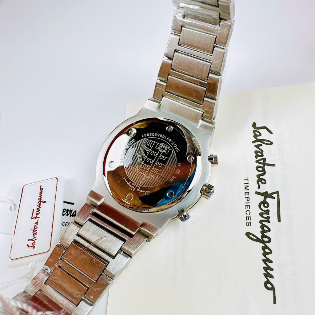 Đồng Hồ Nam Ferragamo F80 Chronograph Dây Thép - Size 41mm - Máy Quartz