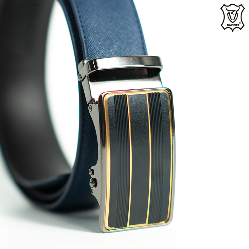 Thắt Lưng Da Bò Safiano DAVINET Tlm21-01 Cao Cấp, Siêu Bền, Da Bò Ý Bảo Hành 5 Năm
