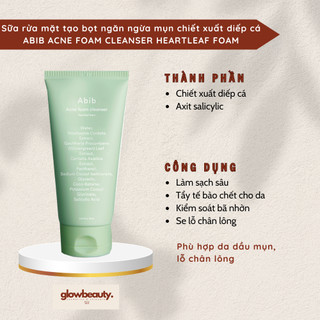 Sữa rửa mặt tạo bọt ngăn ngừa mụn diếp cá Abib Acne Foam Cleanser Heartleaf Foam 150ml