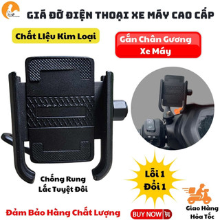 Gía đỡ điện thoại xe máy qichaoda cao cấp,kẹp chân gương,xoay 360 độ chống rung,chống cướp giật hello store
