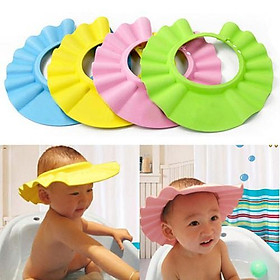 Mũ gội đầu chắn nước bảo vệ tai, mắt cho bé, có thể điều chỉnh vòng đầu có bịt tai
