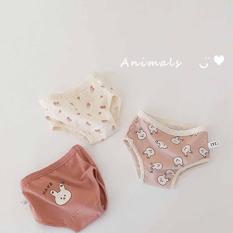 Set 3 quần chip đùi tam giác cho bé gái nhiều mẫu hình đáng yêu gấu thỏ Bunny