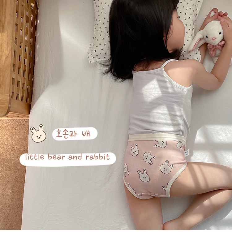 Set 3 quần chip đùi tam giác cho bé gái nhiều mẫu hình đáng yêu gấu thỏ Bunny
