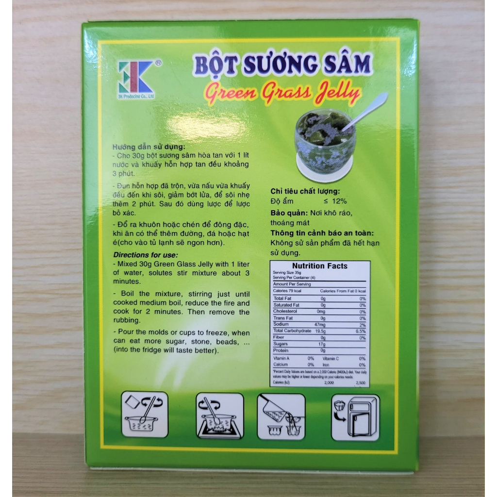 BỘT SƯƠNG SÂM RC3K Green Grass Jelly