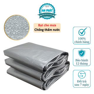 Bạt che mưa nắng khổ 4mx5m, Bạt che mưa 3 lớp, chống thấm nước, May viền đóng khoen sẵn