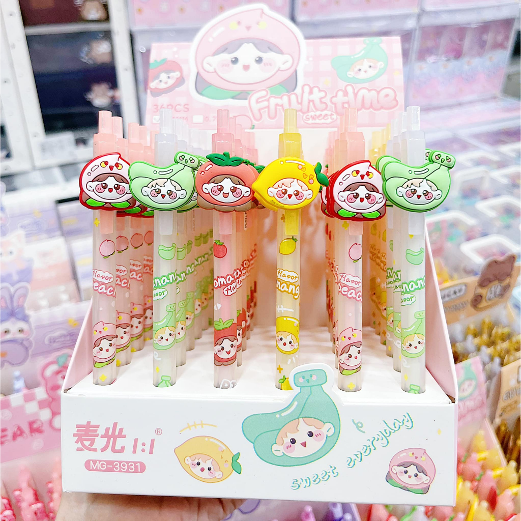 Bút chì bấm, viết chì ngòi gấu dâu dễ thương 0.5mm