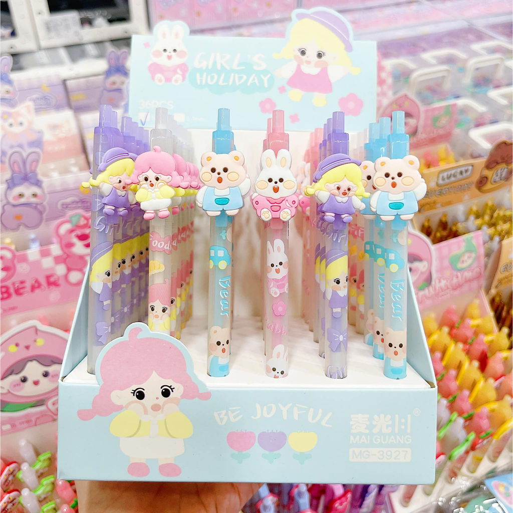 Bút chì bấm, viết chì ngòi gấu dâu dễ thương 0.5mm