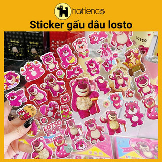 Sticker nổi gấu dâu, hình dán gấu dâu