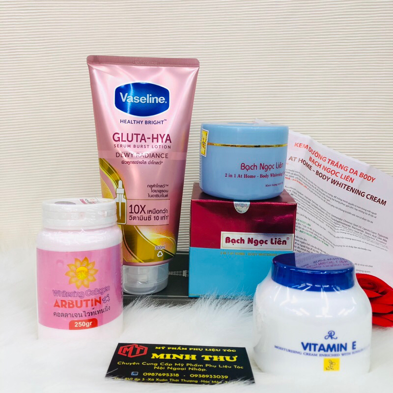 COMBO 4 MÓN Siêu dưỡng trắng  Kem body bạch ngọc liên