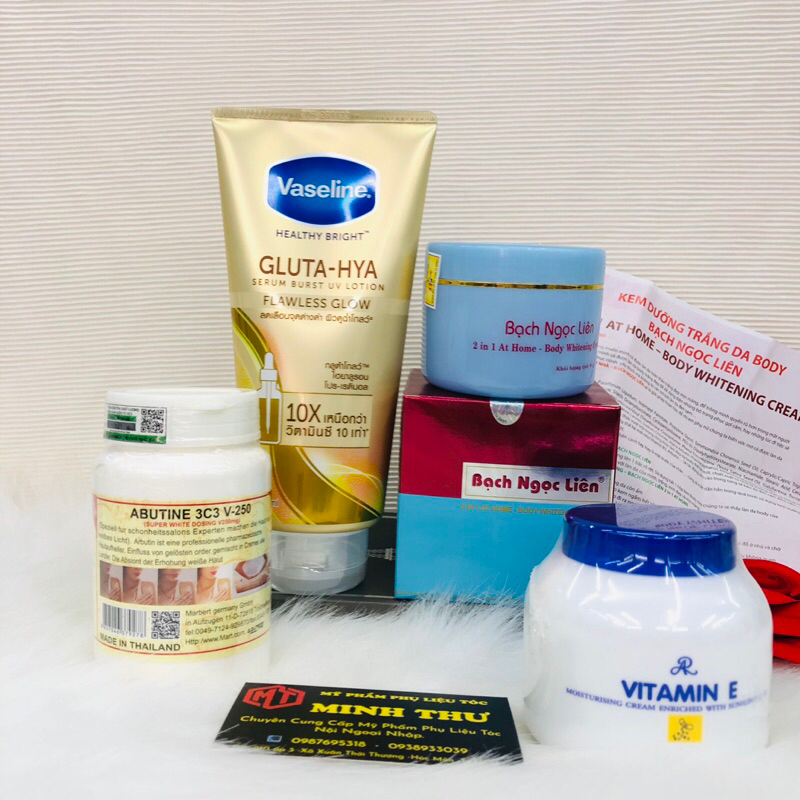 COMBO 4 MÓN Siêu dưỡng trắng  Kem body bạch ngọc liên