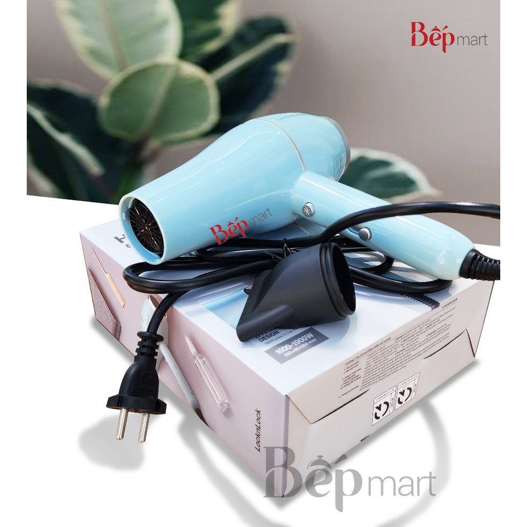Máy sấy tóc Locknlock Hair dryer 1600-1900W- Màu băng xanh  ENA144LBLU, sấy nóng lạnh, bepmart - hàng chính hãng lock&lo