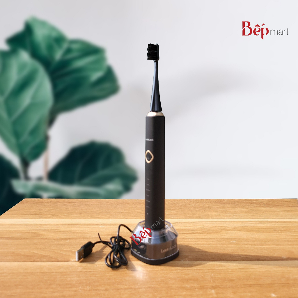 Bàn chải đánh răng điện LocknLock Electric Toothbrush ENR636BLK - 6 chế độ, mềm  - bepmart - hàng chính hãng