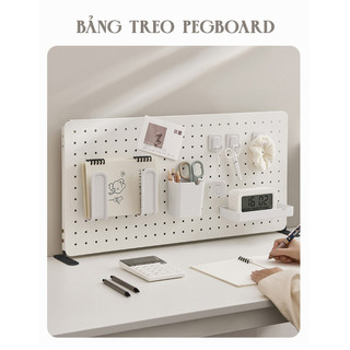 Bảng lỗ treo đồ Pegboard kim loại cao cấp treo tường và móc u vách ngắn dễ dang lắp ráp, chắc chắn tiện dụng