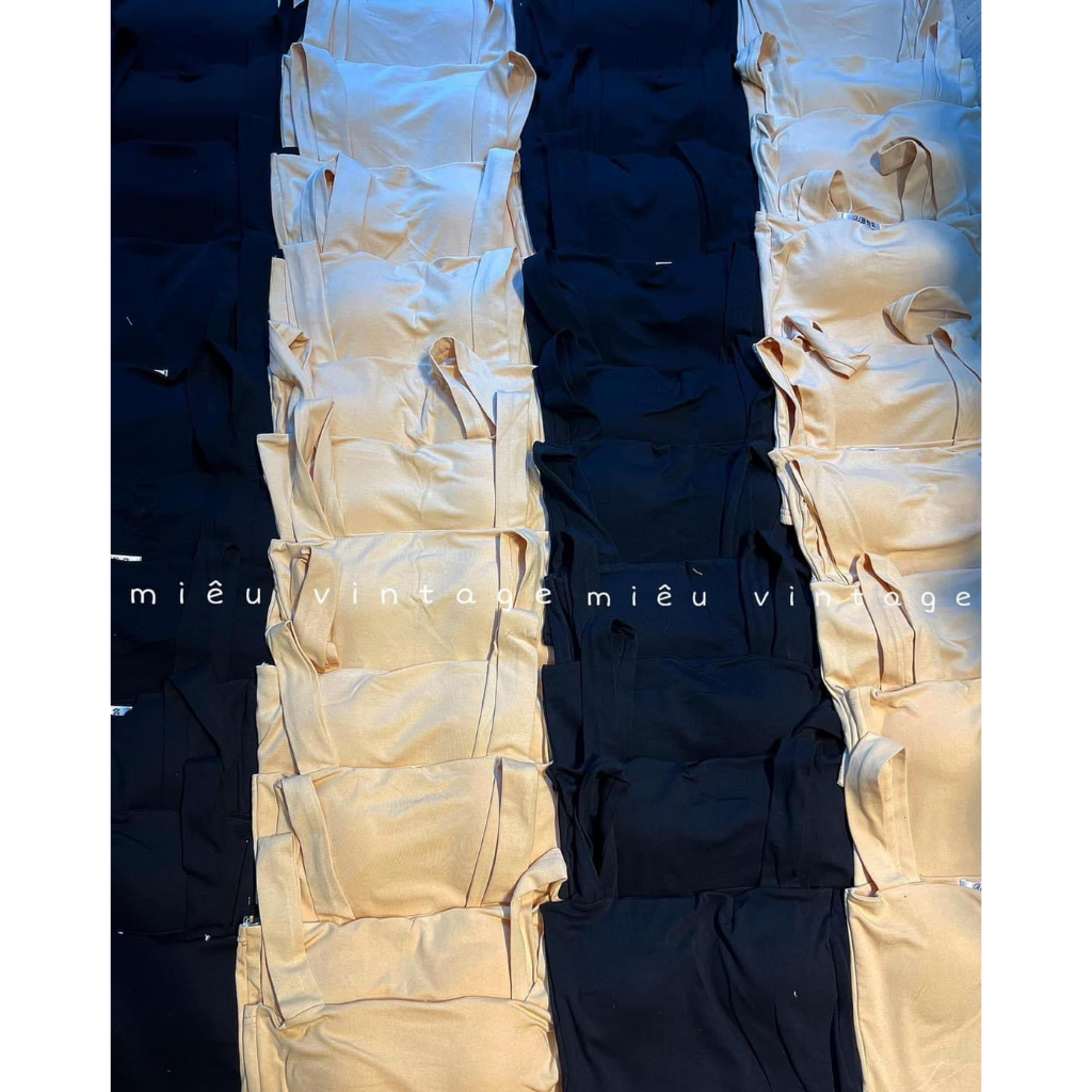 ÁO BRA 2 DÂY ĐỆM MÚT VINTAGE doubleh.clo - Áo ngực nữ bra 2 dây bản to croptop đệm lót ngực bảng màu vintage