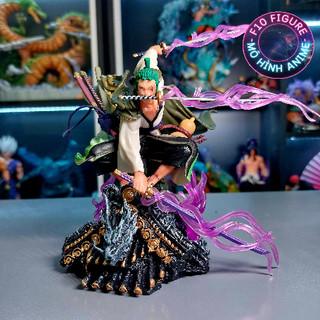 Mô hình Zoro Tam Kiếm Haki đứng trên mái nhà - Mô hình One Piece Zoro mái nhà cao 20Cm