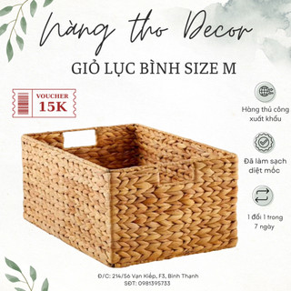 Giỏ Lục Bình đựng đồ có nắp đậy và vải lót , hộp đựng quần áo, giỏ đựng đồ đa năng, giỏ cói