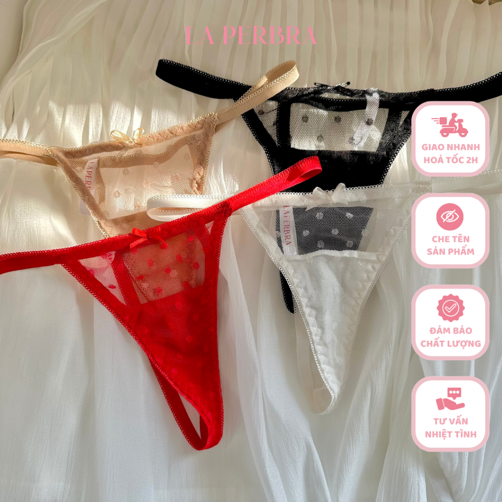 Q07 | Quần Lọt Khe Ren Nữ Sexy Quần Dây Chấm Bi Phong Cách Gợi Cảm Thiết Kế La Perbra