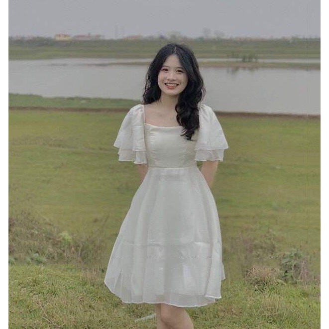 Đầm váy nữ tay bánh bèo 2 lớp hot trend tôn da, tôn dáng với tone màu đơn giản diện đi chơi, đi làm, đi ăn tiệc
