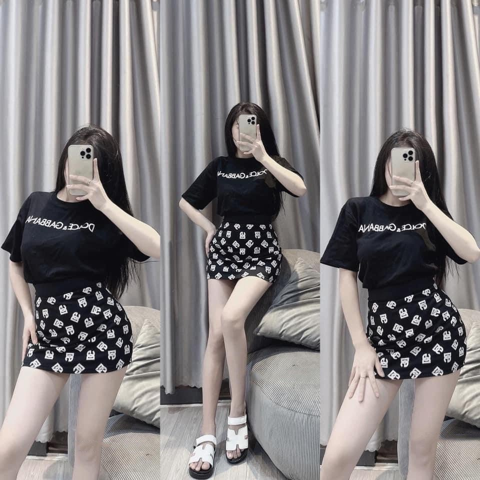 Sét bộ đồ nữ áo mix chân váy bozip co dãn hot trend tôn da, tôn dáng với tone màu đơn giản diện đi chơi, đi làm