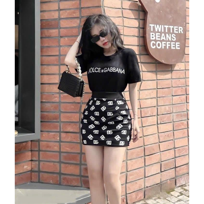 Sét bộ đồ nữ áo mix chân váy bozip co dãn hot trend tôn da, tôn dáng với tone màu đơn giản diện đi chơi, đi làm