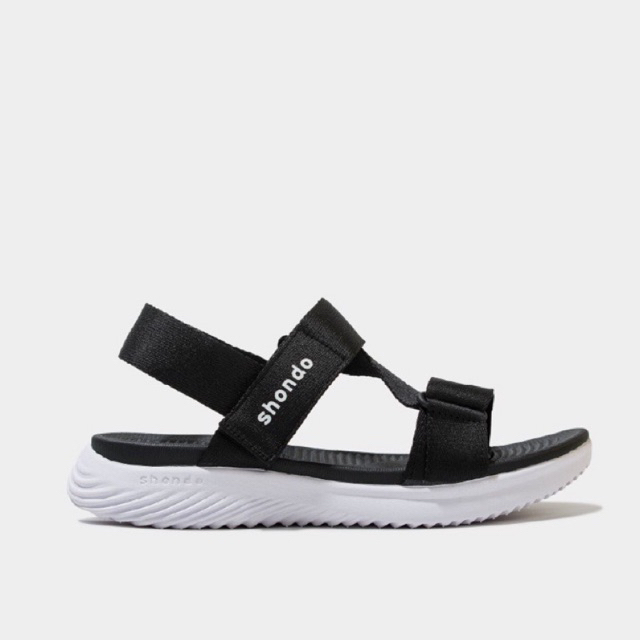 Giày Sandals Nam Nữ Shondo F7 Continew Đen F7N01111