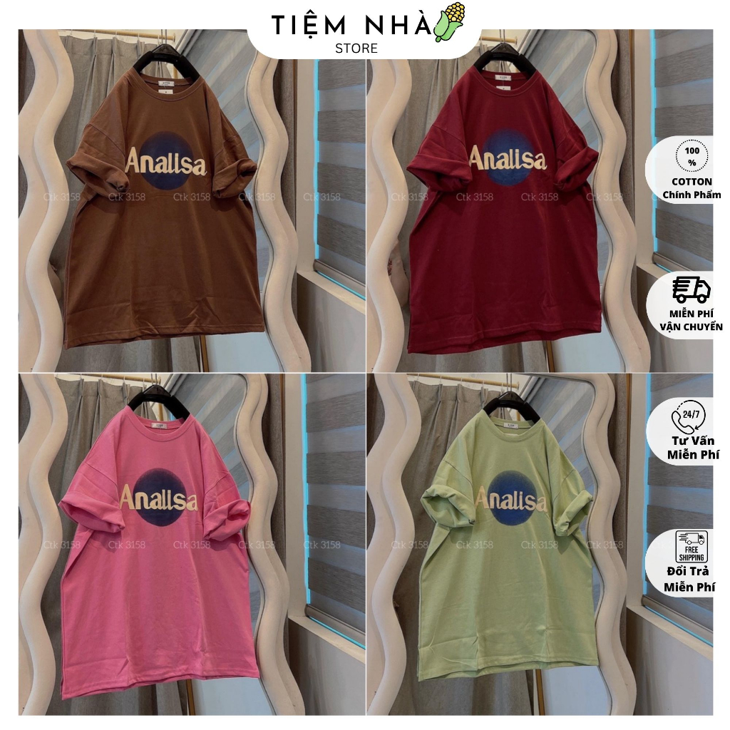 Áo Thun Cotton Khô 3158 Form Rộng Nam Nữ Unisex Analisa