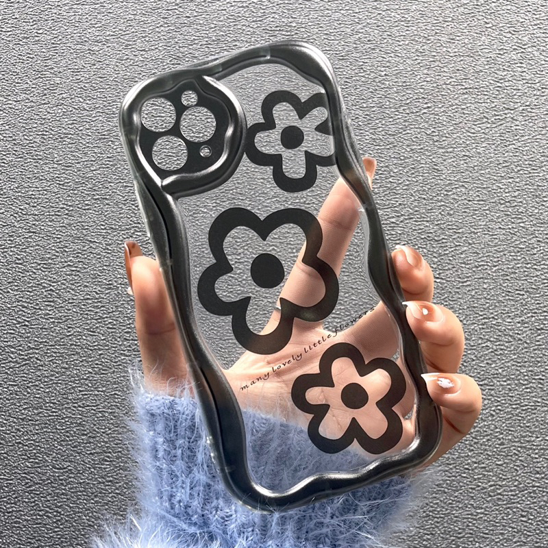 Ốp Lưng Viền Hoa Nổi Chống Sốc - Mẫu Little Flowers