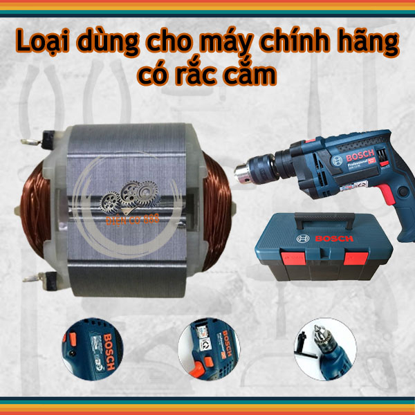 Cuộn stator sườn khoan BOSCH GSB 13 RE GBH 2-22 2-20 2-18 máy chính hãng - Pin khoan 13RE