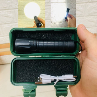 Đèn pin bỏ túi mini siêu sáng zoom xa gần