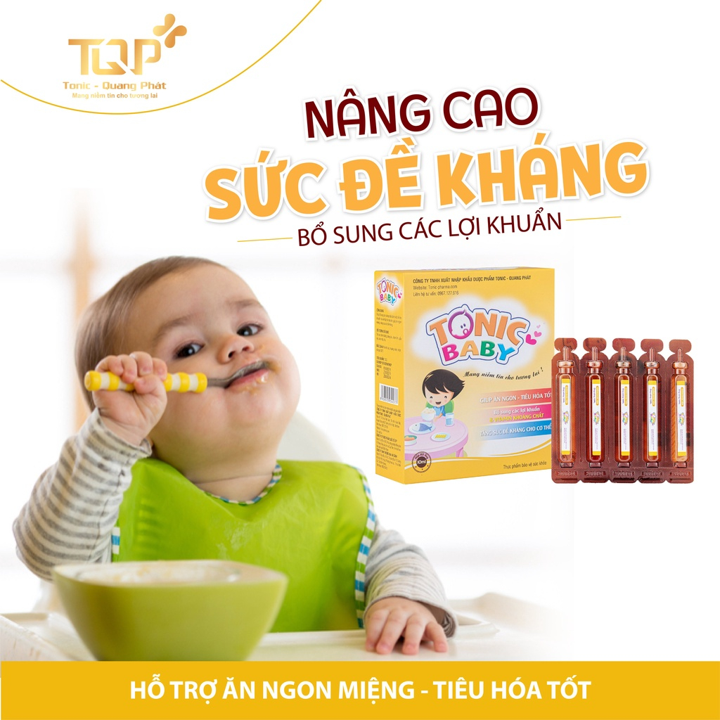 Siro Ăn Ngon Tonic Baby - Giúp Bé Thèm Ăn, Hỗ Trợ Bé Kén Ăn - Chậm Lớn Ăn Không Ngon, Kích Thích Ăn Uống - Tonic Pharma