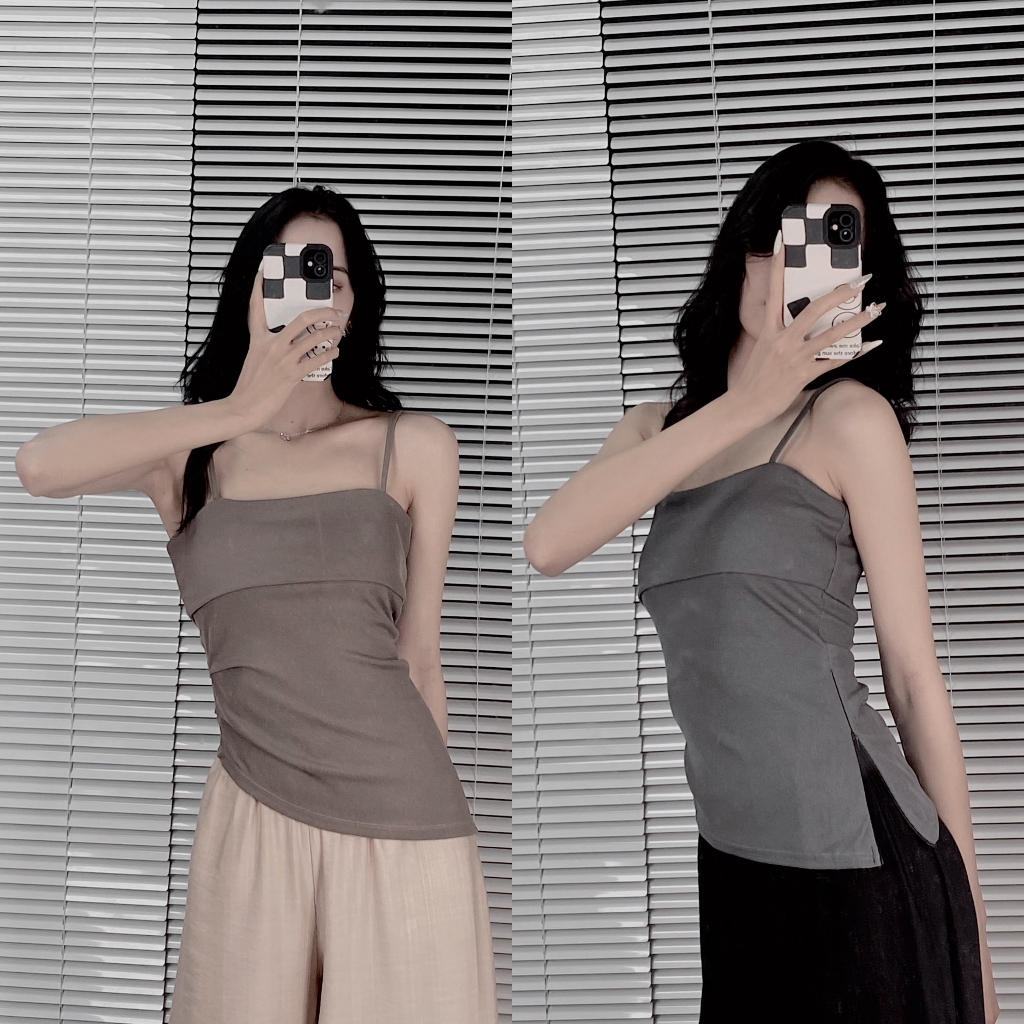 Áo Hai Dây Gấp Ngực Vạt Chéo LILISTORE23