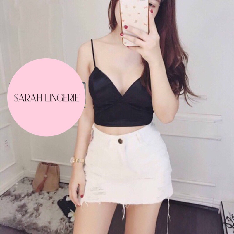 Áo bra Sarah Lingerie croptop phi bóng móc cài sau mã số 264
