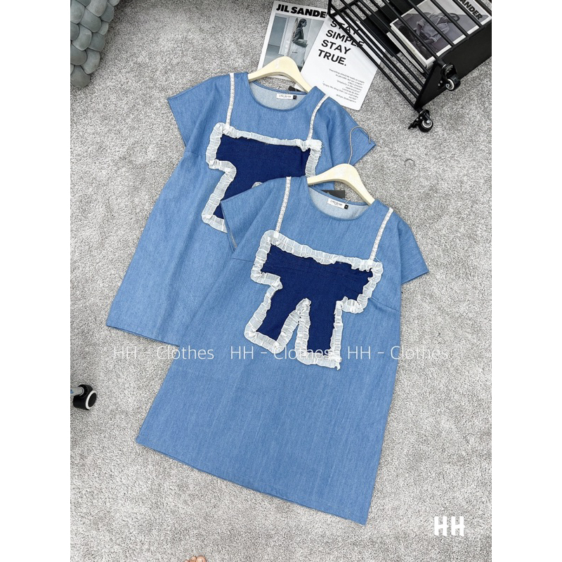 VÁY BÒ PHỐI BÈO NƠ XINH - ĐẦM XUÔNG FREESIZE DƯỚI 60kgC