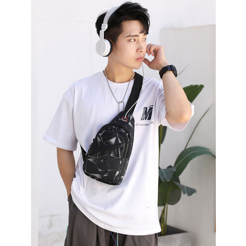 Túi đeo chéo nam nữ Unisex vải canvas thời trang phong cách Hàn Quốc TC09