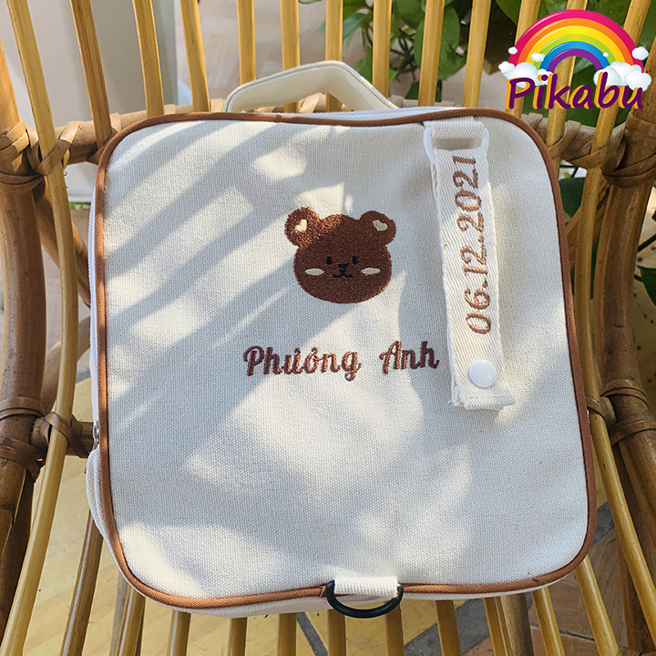 Balo Hàn Quốc thêu tên cho bé 1 ngăn tặng kèm tag tên cute - Pikabu - PK004