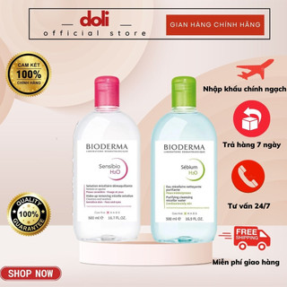 Nước tẩy trang biodermal chính hãng cho da dầu mụn và da nhạy cảm 500ml, bio 500ml dịu nhẹ