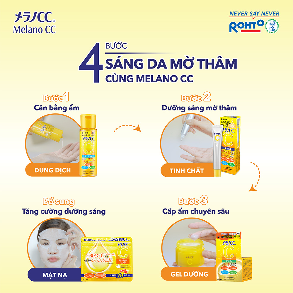 Mặt nạ dưỡng trắng da chống thâm nám Melano CC Whitening Mask 28pcs