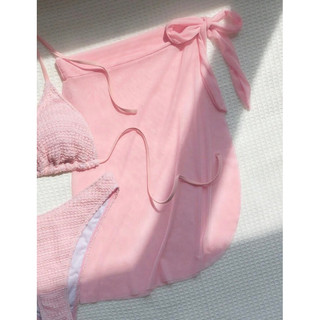 [ORDER SHEIN] Set Bikini 3 Mảnh Thun Gân Một Màu
